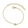 Minimal 18K Gold Single-Stone Bracelet