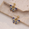 Dripping Oil Butterfly Studs Sweet